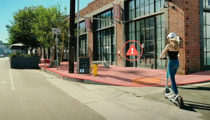 Bird sidewalk riding prevention technology